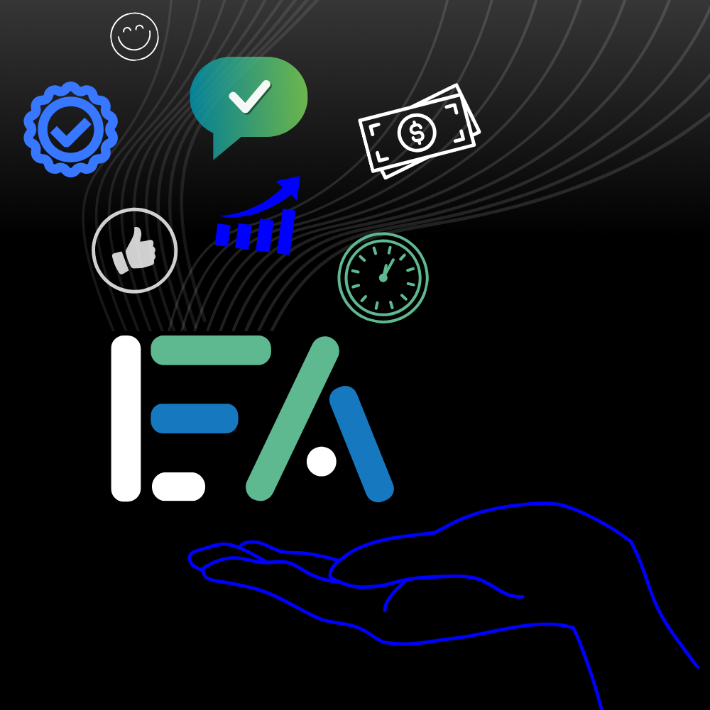 korzyści z usług EasyAutomate dłoń i logo